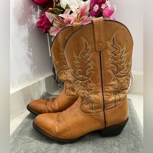 Laredo Tan Leather Cowboy Boots